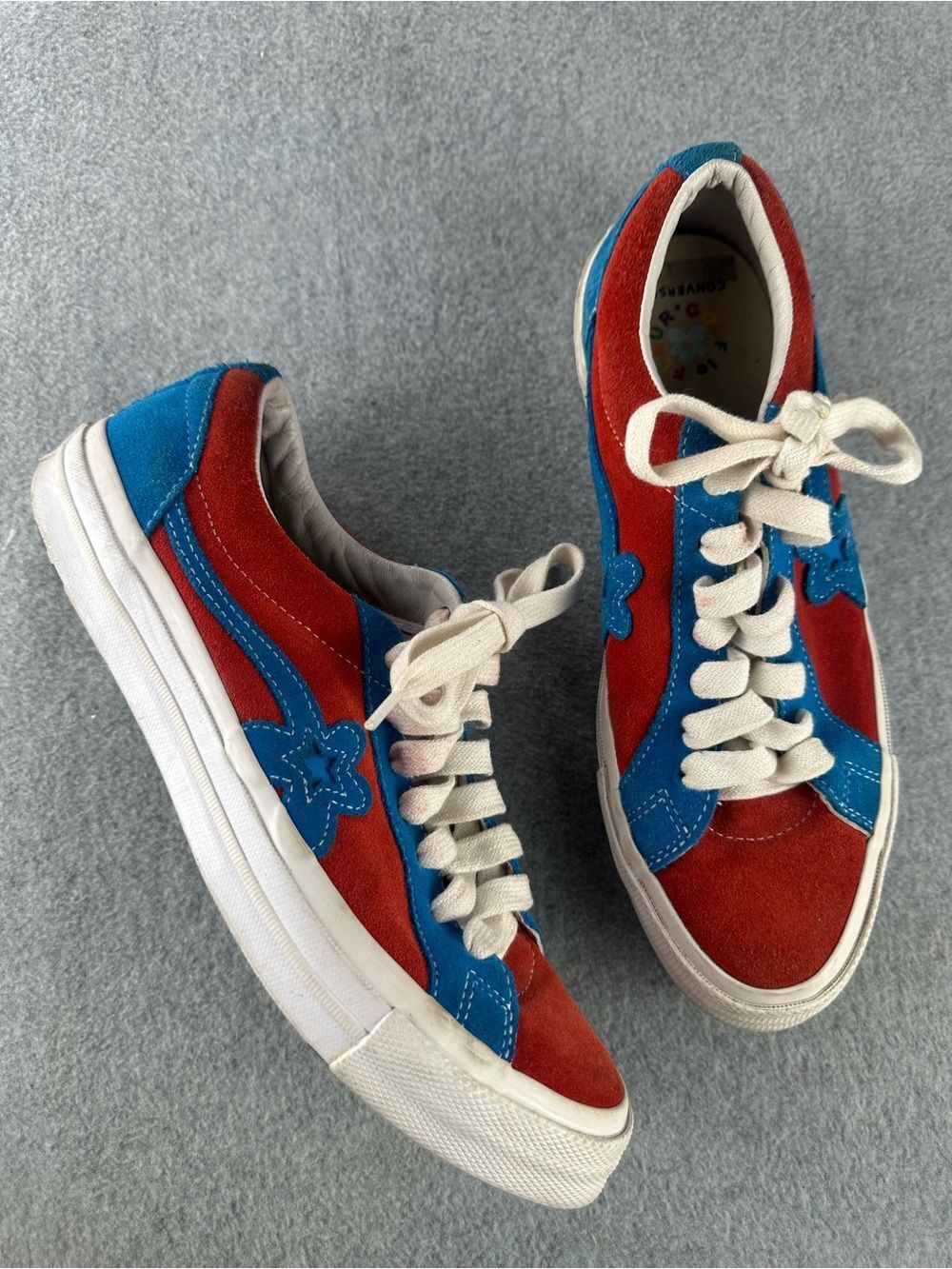 Golf Le Fleur x Converse Ox 'Molten Lava' Sneakers Red Blue Leather M8.5 W10.5